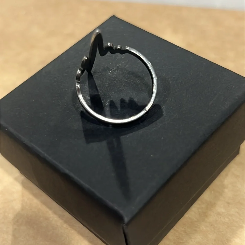 Stainless Steel Heartbeat Ring